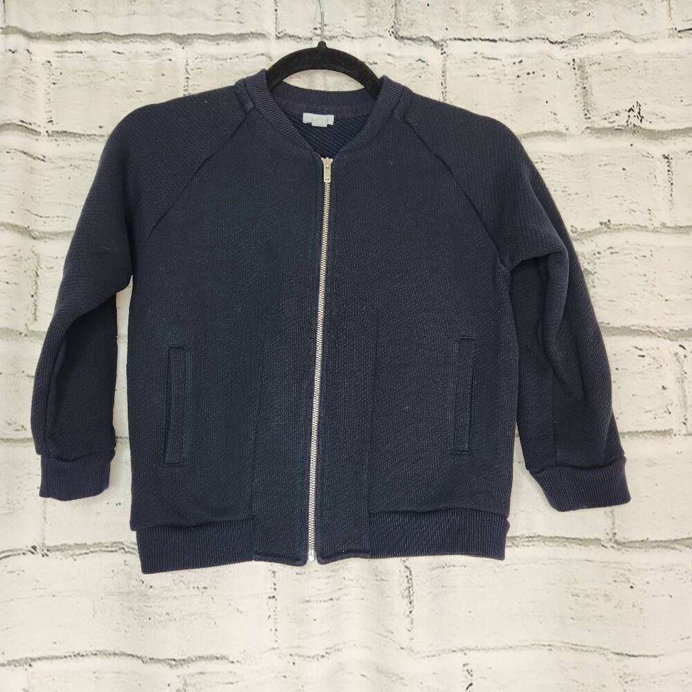 COS Kids Navy Blue Full Zip Raglan Long Sleeve Cotton Blend Jacket Size 6-8Y